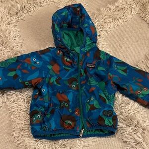Patagonia Reversible Blue and Green Owl Jacket